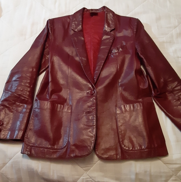 career guild Jackets & Blazers - Vintage Burgundy Genuine leather jacket 12